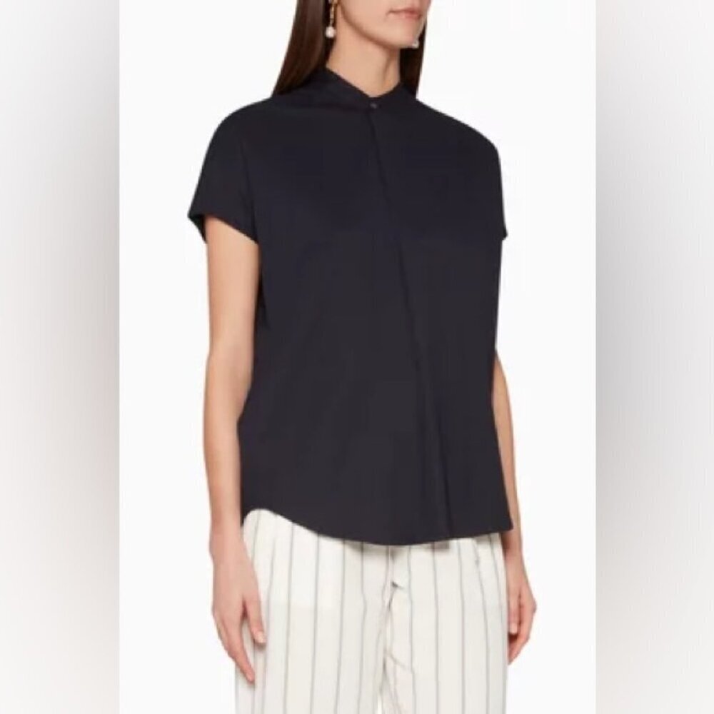 CLUB MONACO JANDINA black cap sleeve top medium